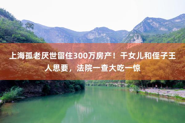 上海孤老厌世留住300万房产！干女儿和侄子王人思要，法院一查大吃一惊